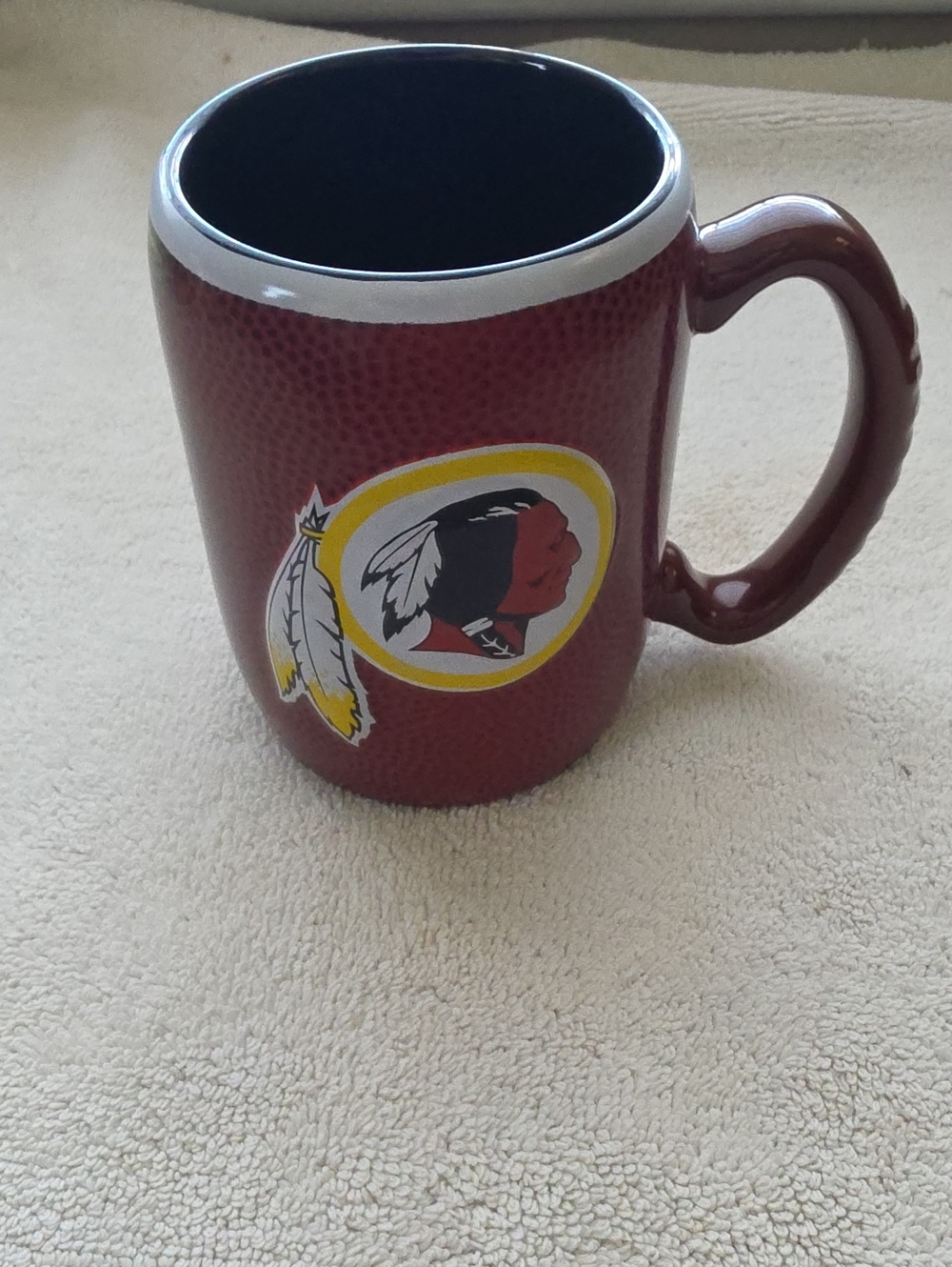 Burgundy Ceramic Team Logo Coffee Mug with Glossy Black Interior